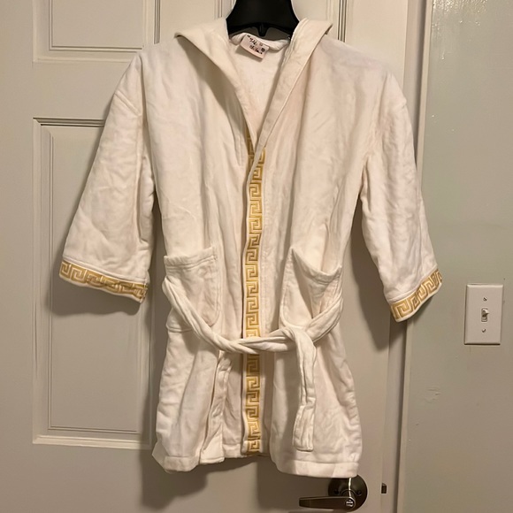 Kids Clubhouse Robe with Embroidered Gold Tone Trim - Picture 1 of 6